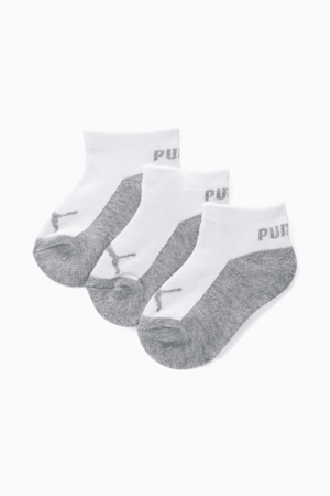 No Show Kids' Socks [3 Pairs], WHITE / GREY, extralarge
